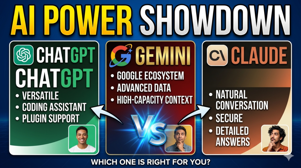 ChatGPT vs Gemini vs Claude

AI productivity comparison

best AI assistant for work

Gemini vs ChatGPT speed

Claude AI for research

AI writing assistant comparison

AI summarization tools

Google Workspace AI integration

AI response speed test

AI workflow optimization

productivity with AI

Which AI saves the most time daily

ChatGPT vs Claude for long-form content

best AI for summarizing research papers

Claude vs ChatGPT coding accuracy comparison

How to choose between ChatGPT, Gemini, and Claude

AI assistant that needs the least editing

ChatGPT Gemini Claude time cost analysis

AI that reduces back-and-forth prompting

best AI for non-technical business users

Claude Opus vs GPT-4 Turbo speed comparison

Gemini Advanced time-saving features

AI assistant with the lowest hallucination rate

real-world productivity test AI models

Which AI writes ready-to-publish content

AI for reducing mental load at work

best AI for developers under deadline

Email automation with Gemini vs ChatGPT

ChatGPT vs Gemini vs Claude for project management

time efficiency benchmark ChatGPT Gemini Claude 2026

Claude AI time savings for academic research

Gemini Google Docs integration productivity boost

ChatGPT custom instructions to save time

Which AI assistant requires the fewest corrections

AI writing tools comparison for busy professionals

fastest AI for generating Excel formulas

Claude vs ChatGPT for legal document summarization

Gemini vs Claude for creative brainstorming speed

AI that saves the most time in customer support

ChatGPT code interpreter vs Claude analysis speed

Best AI for automating daily repetitive writing

time-saving prompts for ChatGPT Gemini Claude

AI assistant with the shortest learning curve for productivity