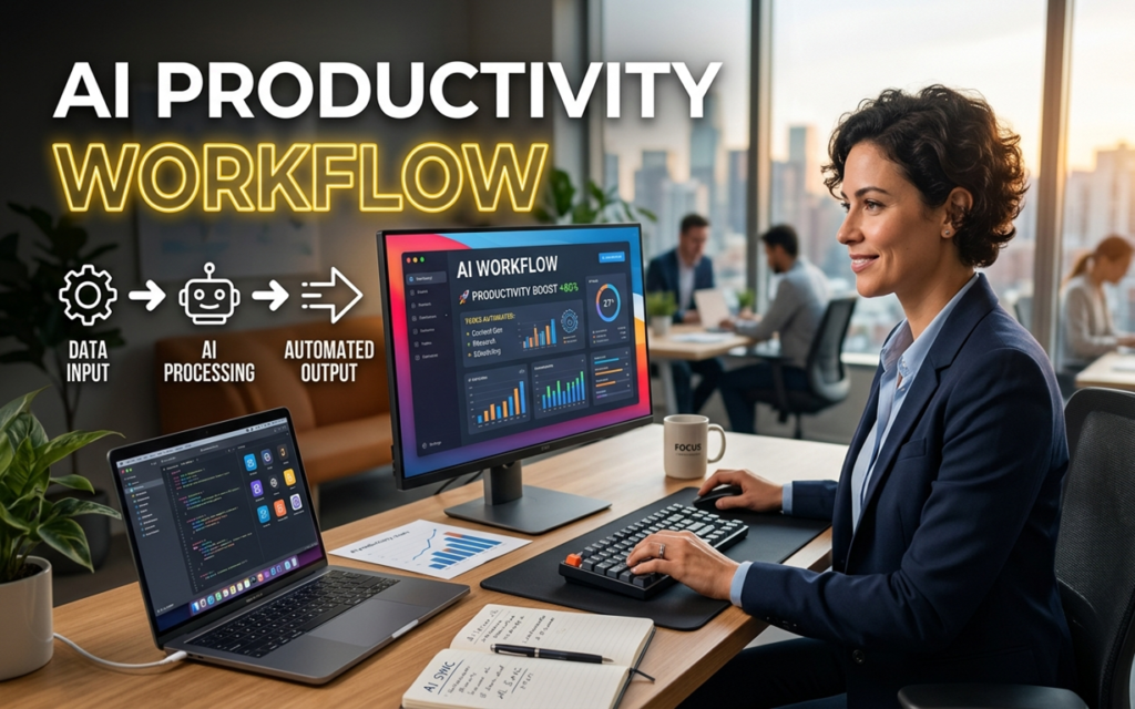 AI productivity workflow
task automation
AI tools
workflow optimization
productivity systems
reduce manual work
automate repetitive tasks
AI assistants
knowledge management
deep work
AI task automation
productivity workflow tools
How to build an AI productivity workflow from scratch
best AI tools for automating repetitive work tasks
common mistakes when setting up AI workflows