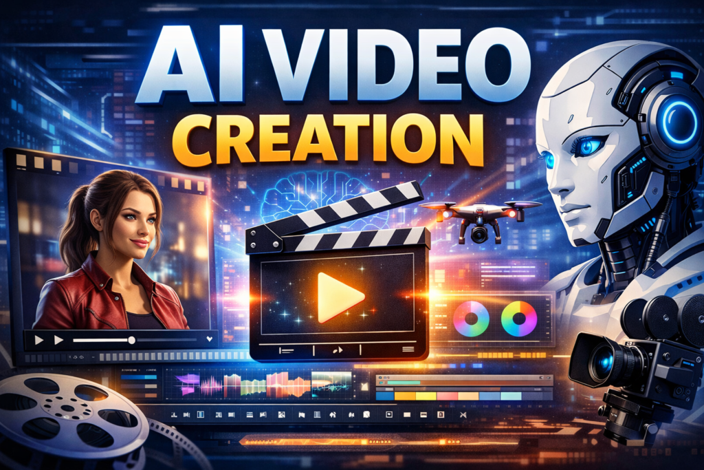 AI video creation

AI video maker

video AI tools

AI video creation for marketing

automated video generation

text-to-video AI

AI avatar video creator

How to create AI videos for social media

Best AI video creation tools for beginners

AI video creation without a watermark

realistic AI voiceover for videos

Can AI generate videos from a script?

What is the best free AI video generator?

How to make AI videos with talking avatars

AI video editing vs manual editing

Does YouTube allow AI-generated videos?

Cost of AI video production

AI video creation for e-commerce