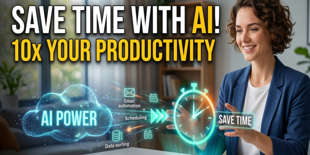 Save time with AI AI time management automation tools workflow efficiency ChatGPT for productivity AI scheduling assistant task automation time-saving AI tools smart workflows productivity hacks AI for small business reduce manual work automate repetitive tasks intelligent assistants batch processing calendar optimization