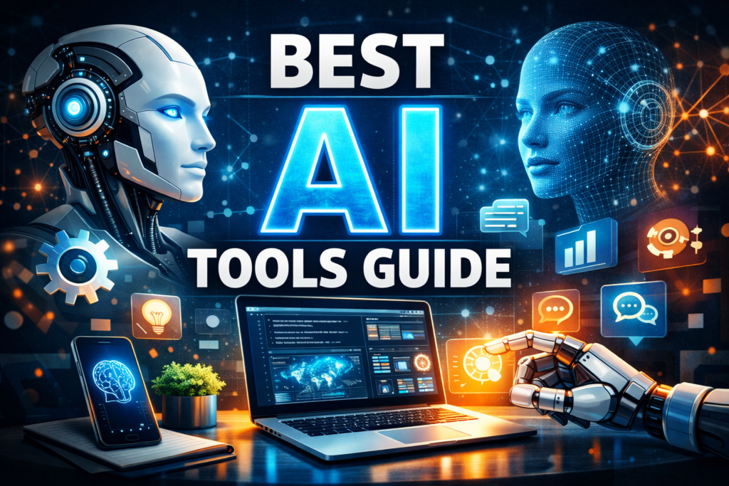 best AI tools guide

AI productivity tools

 generative AI software

 AI workflow automation

 machine learning tools for business

artificial intelligence applications

ROI of AI

Best AI tools for small business workflow automation

How to choose the best AI tools for content creation

Best free and paid AI tools for beginners 2026

AI productivity tools

generative AI software comparison

AI workflow automation guide